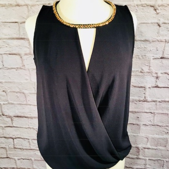 NWT Collective Concepts Cleopatra Navy Wrap top - Picture 1 of 6